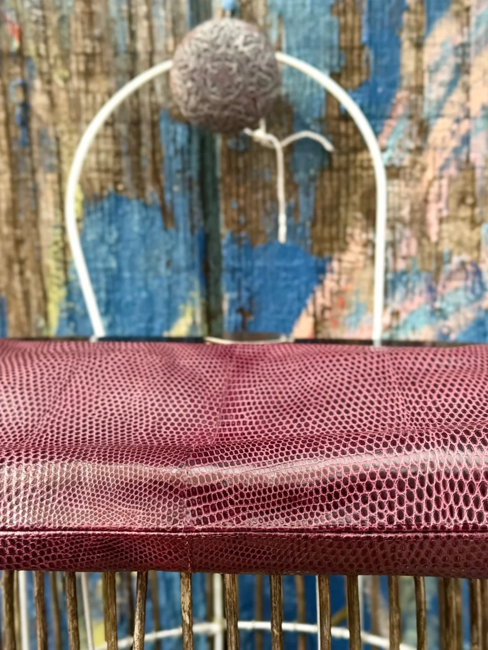 Vtg 1950s BAGHEERA Purple Lizard Skin Clutch Bag Italy Mid Century Mod Pinup MIN